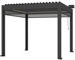 Chomik - ZIP-Rollo für Aluminium-Pergola 3 m – Grau – GOL0579