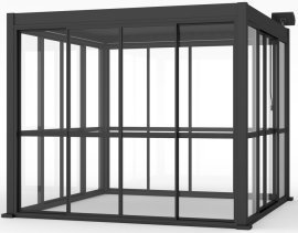 Schiebetüren für Aluminium-Pergola, grau, 3 m – GOL0609