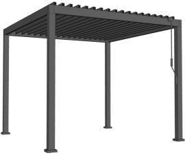 Gartenpergola LED 3x3x2,5 m – Grau – VIN0623