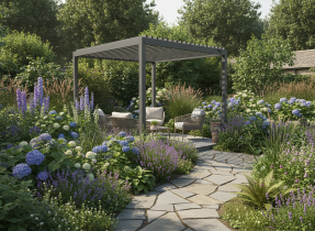 Chomik - Gartenpergola LED 3x3x2,5 m – Grau – VIN0623