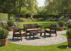 Chomik - Gartenmöbel-Set Santana – braun – KAS0868/1