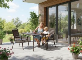 Chomik - Gartentisch mit Gestell – Braun – NEO6621