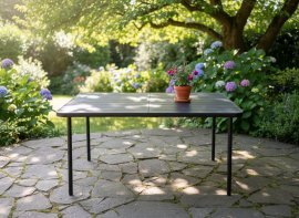 Chomik - Rechteckiger Gartentisch – Dunkelgrau – NEO6638