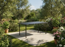 Chomik - Rechteckiger Gartentisch – Dunkelgrau – NEO6638
