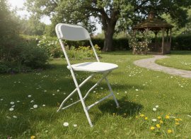 Chomik - Klappbarer Bankettstuhl – Weiß – ZUM3426