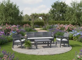Chomik - Gartenmöbel-Set Santana – Anthrazit – KAS0867/3