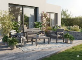 Chomik - Gartenmöbel-Set Santana – Anthrazit – KAS0868/3