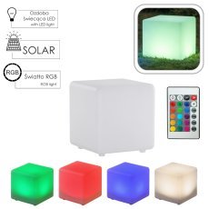 Solarlampe Würfel Multicolor mit Fernbedienung - SOL4903
