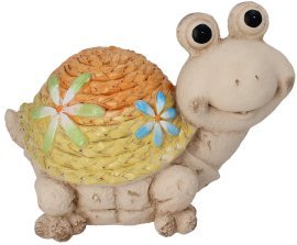 Chomik - Gartenfigur – Schildkröte mit geflochtenem Panzer – GOT7355
