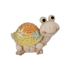 Gartenfigur – Schildkröte mit geflochtenem Panzer – GOT7355