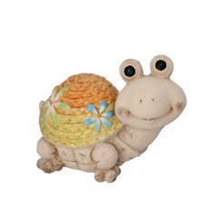Chomik - Gartenfigur – Schildkröte mit geflochtenem Panzer – GOT7355