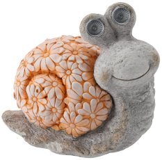 Chomik - Gartenfigur – Schnecke mit leuchtenden LED-Augen – GOT7478