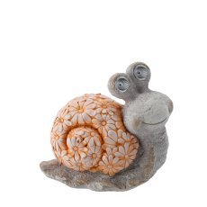 Chomik - Gartenfigur – Schnecke mit leuchtenden LED-Augen – GOT7478