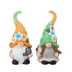 Chomik - Gartenfigur – Zwerg Junge/Mädchen mit LED, 2 Stück – GOT7737
