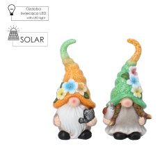 Chomik - Gartenfigur – Zwerg Junge/Mädchen mit LED, 2 Stück – GOT7737