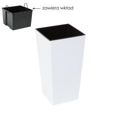 Blumentopf Finezja 30x30 cm mit Einsatz – Weiß - LAM55470