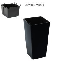 Chomik - Blumentopf Finezja 19x19 cm mit Einsatz – Schwarz - LAM45327