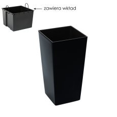 Chomik - Topf Finezja 25x25 cm mit Einsatz – schwarz - LAM45334