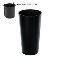 Chomik - Blumentopf Lilia 30 cm mit Einsatz – schwarz - LAM45464