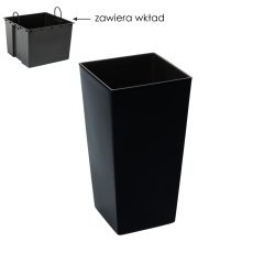 Chomik - Blumentopf Finezja 30x30 cm mit Einsatz – Schwarz - LAM45471