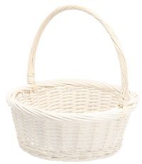 Rattankorb 39 × 39 × 16/41 cm mit Griff – weiß – DIR6919