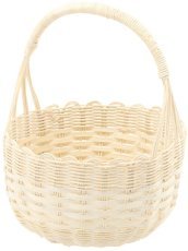 Chomik - Rattankorb 24x14/27 cm mit Henkel – Weiß - DRA02_8765
