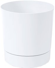 Topf mit Untersetzer Aura 32,5 cm – weiß – LAM51274