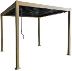 Pergola mit LED-Beleuchtung 3x3x2,5 m in Holzoptik - RIT1415