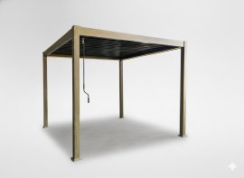 Pergola mit LED-Beleuchtung 3x3x2,5 m in Holzoptik - RIT1415