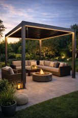 Chomik - Pergola mit LED-Beleuchtung 3x4x2,5 m – dunkelgrau – RIT1439