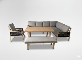 Komplettset aus Aluminium-Möbeln Ottawa - ALM8154