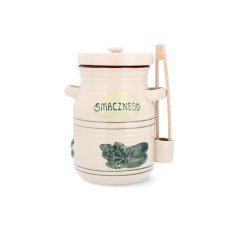 Keramiktopf für Essiggurken mit Greifzange 3,5 L – Weiß – RUI3156