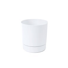 Blumentopf mit Untersetzer Aura 14,5 cm – Weiß – LAM51229