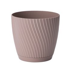 Blumentopf mit Untersetzer Mika 27 cm – grau-beige – FOM4575
