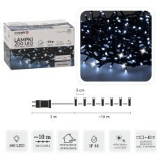 LED-Lichterkette 200L kaltweiß, 13 m – LED9485