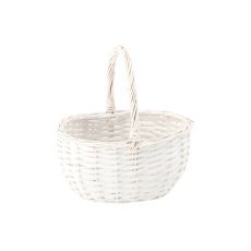 Chomik - Geflochtener Korb mit Henkel 27 cm – Weiß - ILS9463