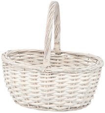 Geflochtener Korb mit Henkel 27 cm – Weiß - ILS9463