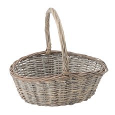 Rattankorb mit Henkel, 43 cm – hellgrau – DIR01_8222