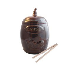 Chomik - Keramisches Gurkenfass mit Zange 3,5 L – braun – RUI3200