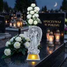 Figur Engel stehend mit Kreuz LED - DED3891