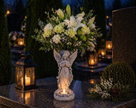 Figur Engel stehend mit LED - DED3907