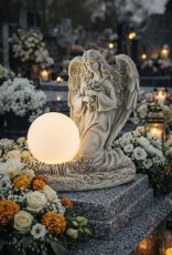 Figur Engel mit LED-Kugel - DED1635