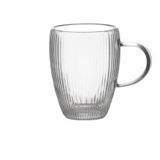 Set aus 2 doppelwandigen, gerippten Gläsern à 350 ml – IBO4683