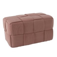Geflochtener rechteckiger Hocker – Rosa – PHO5918