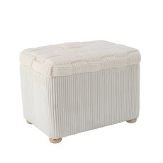 Geflochtener rechteckiger Hocker – Beige – PHO5932