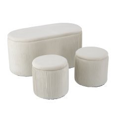 Set aus 3 Hockern – Weiß – PHO5970