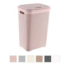 Wäschekorb aus Rattan mit Deckel, 55 L - HOB081106