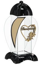 Schwarze Art-déco-Leuchte in Herzform, 39 cm - ZOZ4185