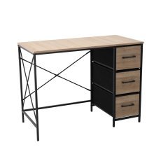 Industrie-Schreibtisch mit 3 Stoffschubladen, 100 x 50 x 75 cm *5336