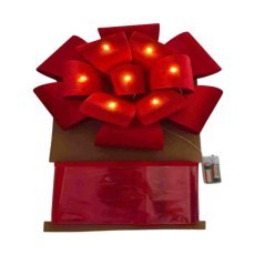 Rote Weihnachtsschleife für die Tür mit LED-Beleuchtung - KOK8360